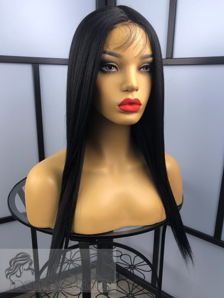 Peruka syntetyczna do użytku codziennego, model Bella, kanekalon, lace front,  kolor: czarny