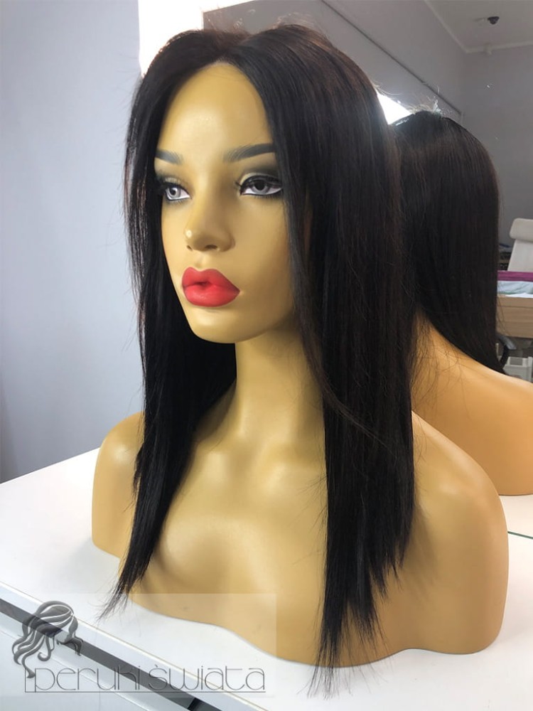 Peruka Octavia, włosy naturalne, kolor: czerń naturalna