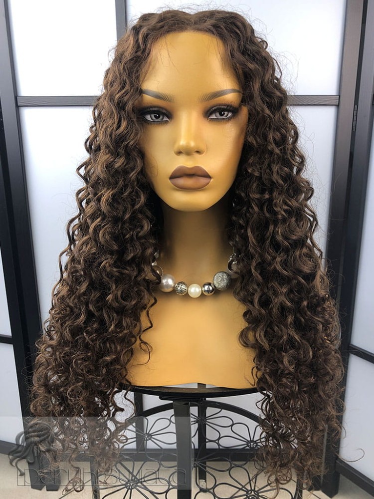 Peruka syntetyczna, model Jorie, afroloki, kolor: brąz nr 6