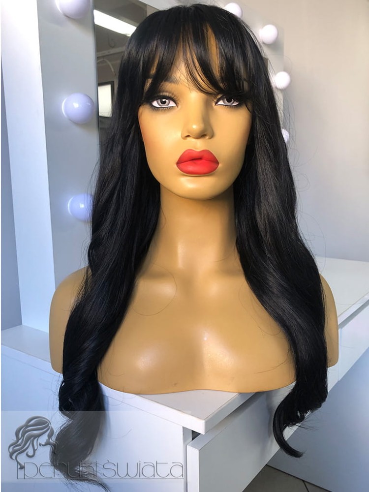 Peruka Veronica, kanekalon typu: „ true hair", naturalna czerń 1B