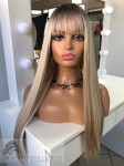 Peruka syntetyczna Sky, kanekalon termoplastyczny, long bob z grzywką, kolor: mix jasnych blondów na odroście
