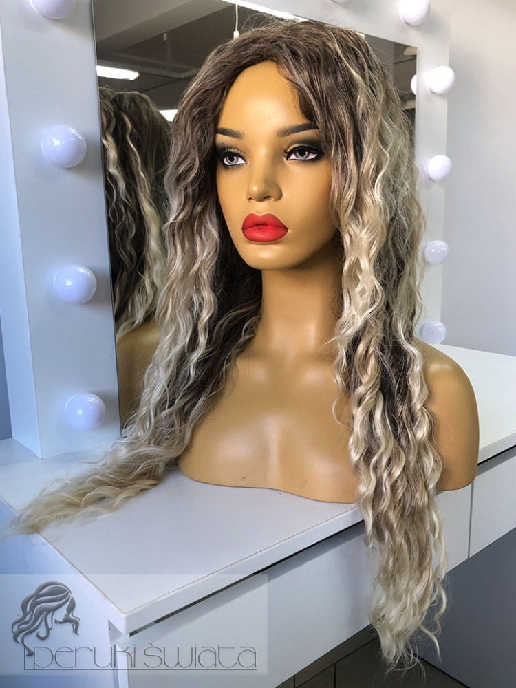 Peruka syntetyczna, model Alani, kanekalon, mix blondów