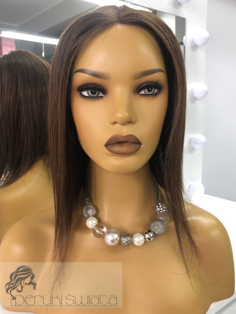 Peruka Kaia, włosy naturalne, brąz