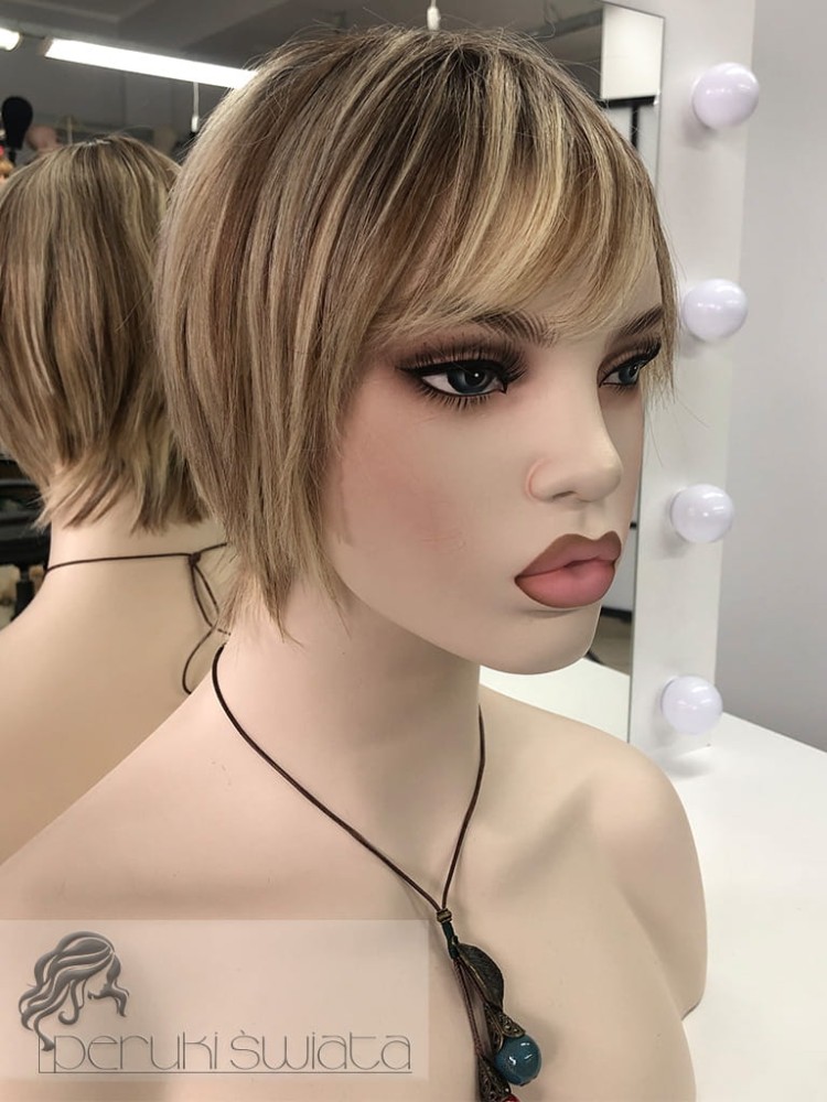 Peruka Zainab, włosy naturalne, kolor: mix jasnych blondów na odroście 