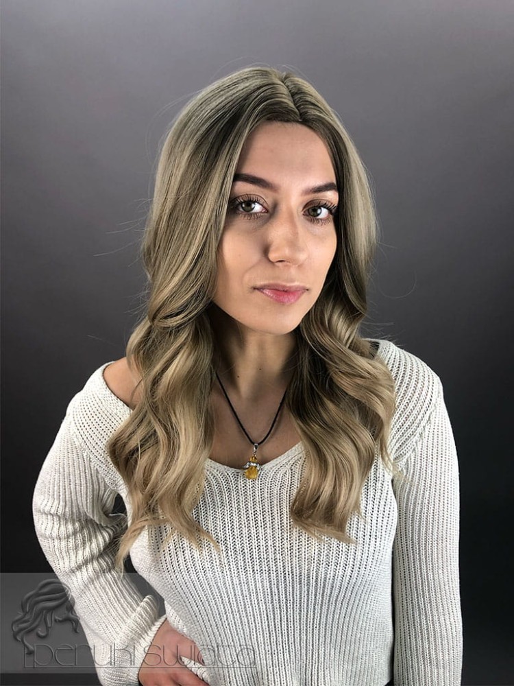 włosy falowane szatyn blond