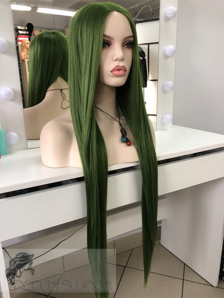 Peruka syntetyczna Cassandra, kanekalon termoplastyczny, kolor: żywa zieleń