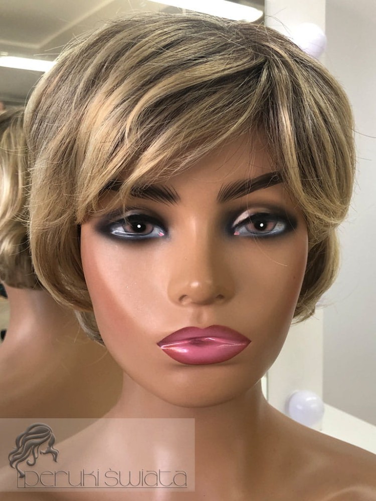 Peruka Yareli, nr A79,  kanekalon, kolor: jasny, ciepły blond na lekko ciemniejszym odroście 