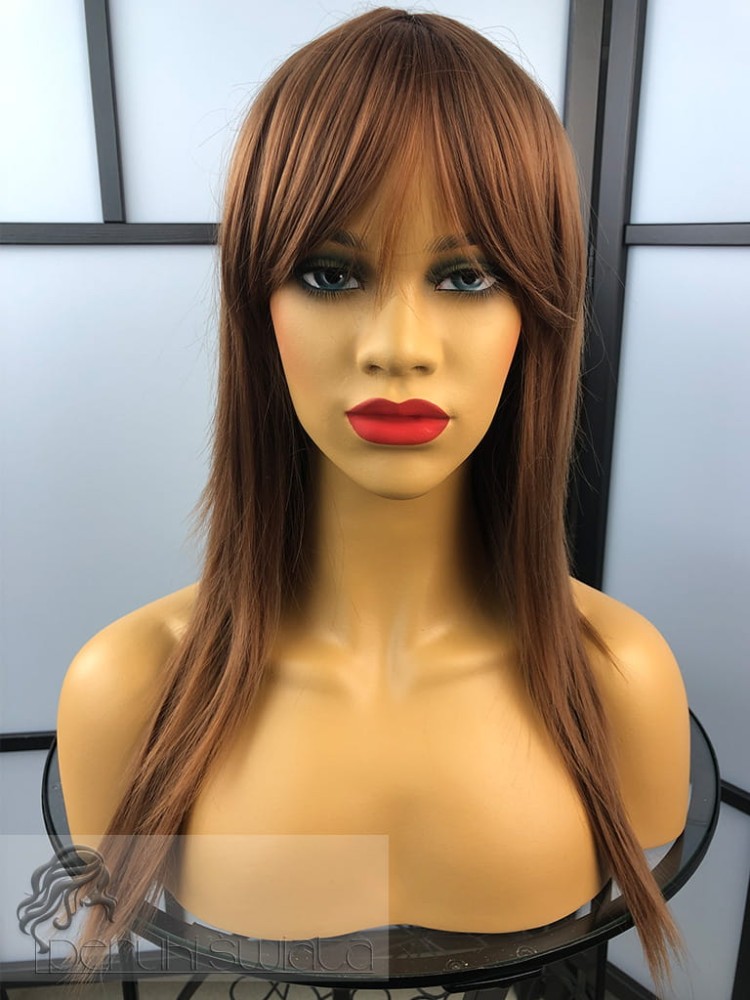 Peruka Aila, long bob, kanekalon typu: „ true hair",  kolor: jasny, rudy kasztan