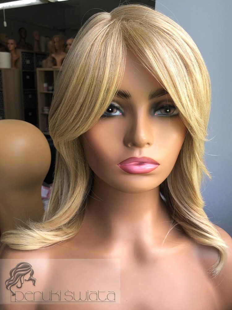 Peruka syntetyczna Yonelle,  kanekalon premium, long bob, słowiański pszeniczny blond