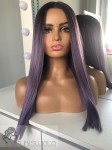 Model syntetyczna Rayna kanakelon, lace front, ombre: jasny fiolet i ciemny fiolet