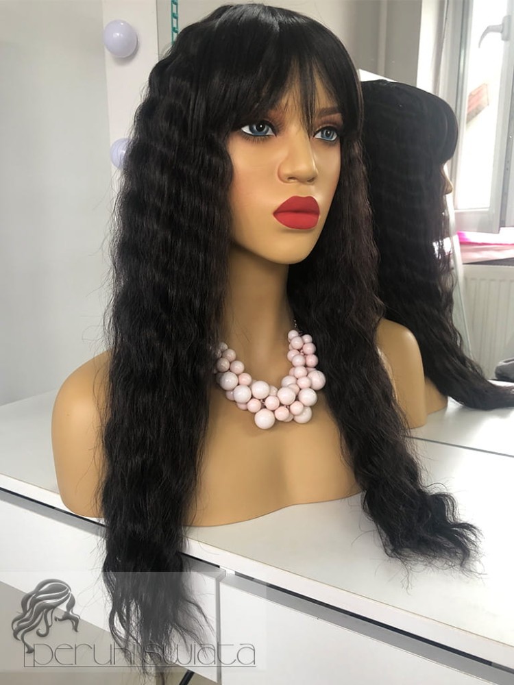 Peruka syntetyczna Harper, kanekalon, fale/loki, kolor: czekolada