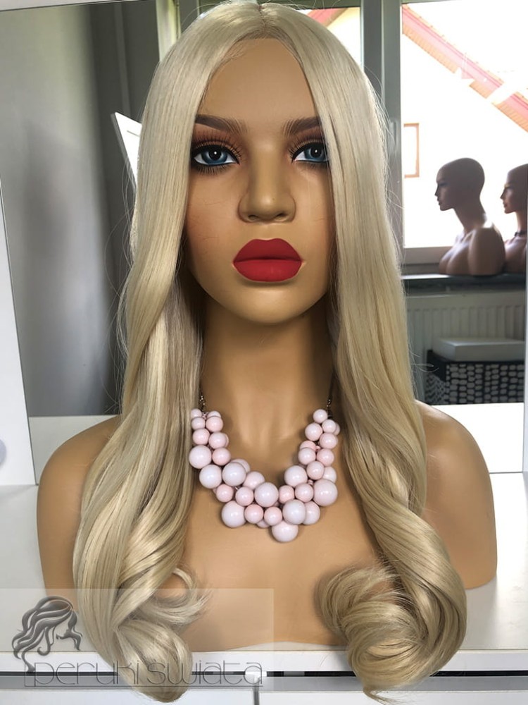 Peruka Myra, kanekalon japoński, premium, fale, kolor: blond nr 613