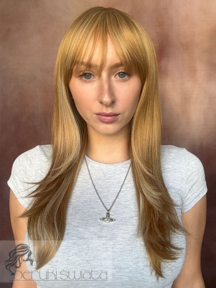 Peruka Nala, kanekalon typu: „ true hair", jasny, rudy blond z pasemkami w kolorze białego blondu