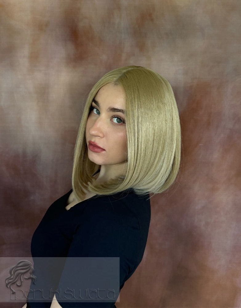 Peruka syntetyczna Louise, duży rozmiar, czepek full lace, bob, kolor słowiański blond 