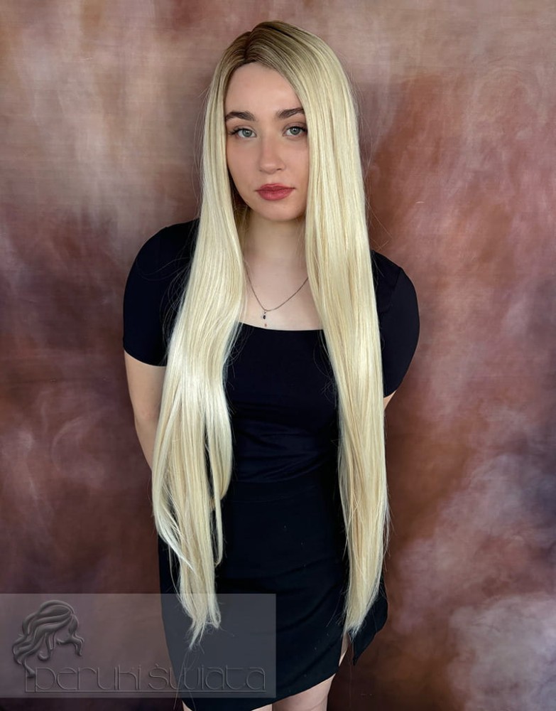 Peruka Rowan, kanekalon japoński, kolor: jasny platynowy  blond na odroście