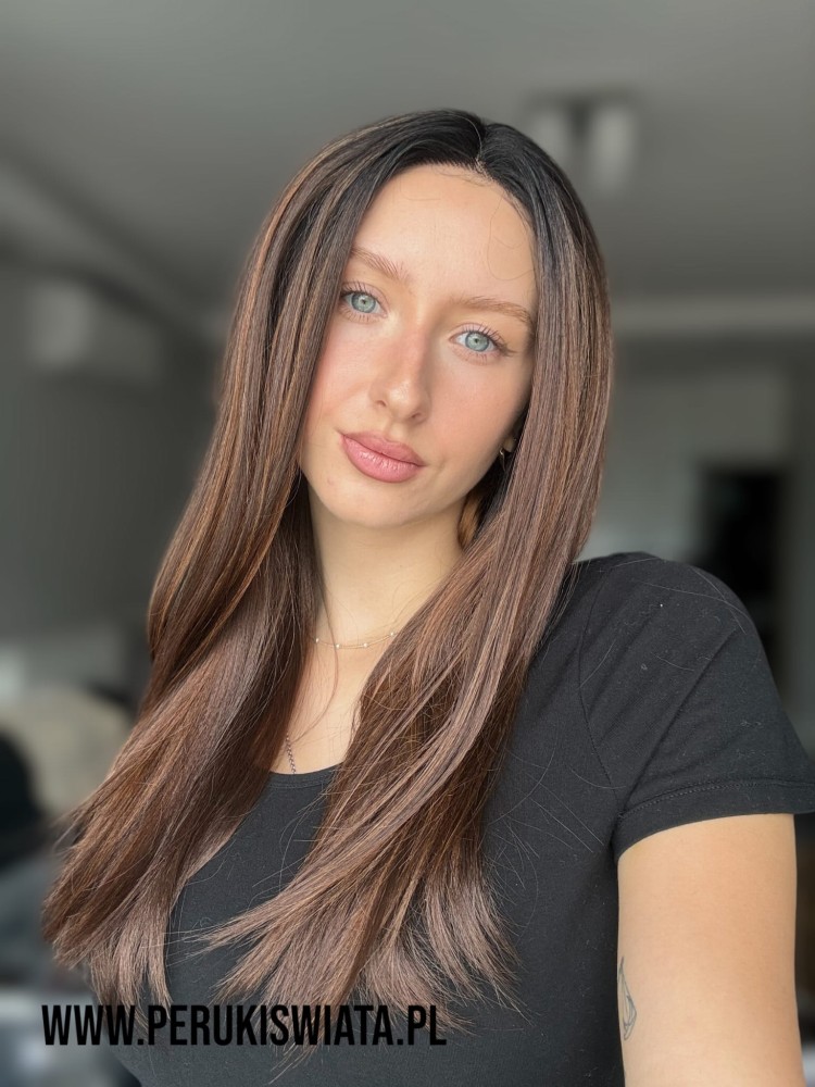 Peruka Christina, kanekalon termoplastyczny, kolor: mix brązów