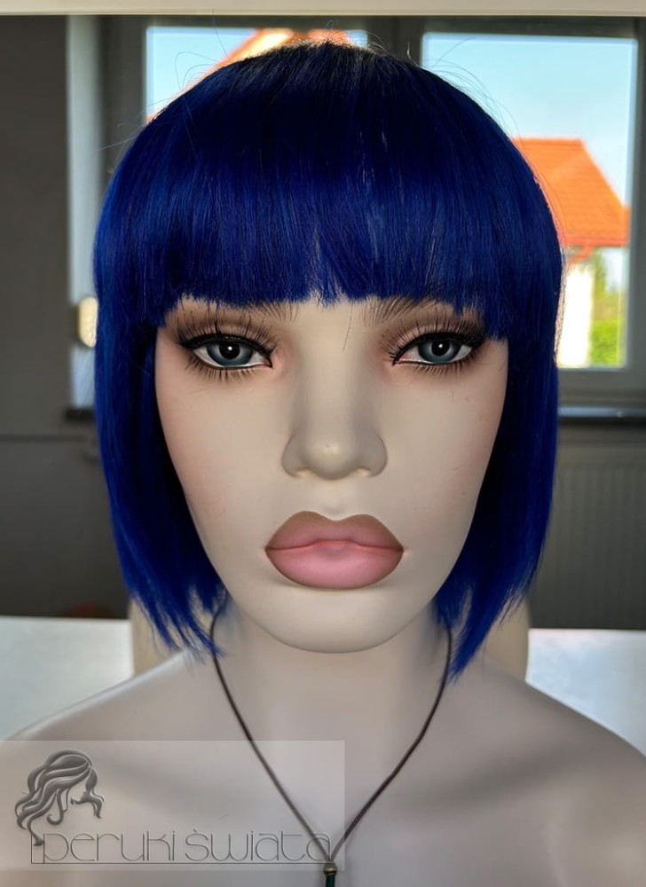 Peruka Katalina, włosy naturalne, kolor: ombre niebieski