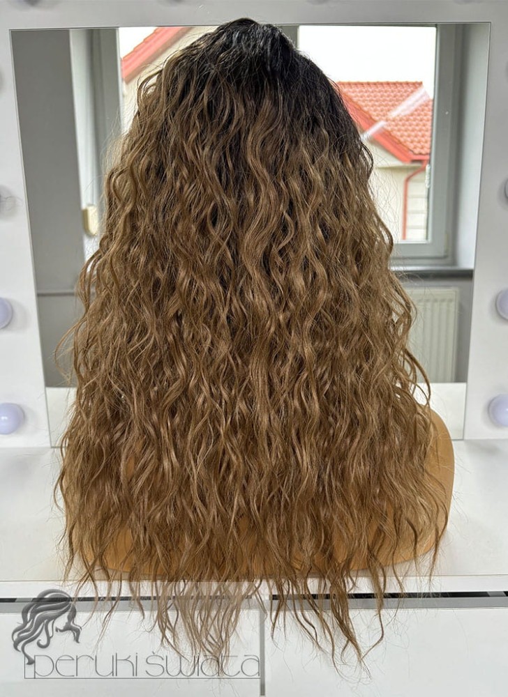 włosy długie falowane mix blondów long bob