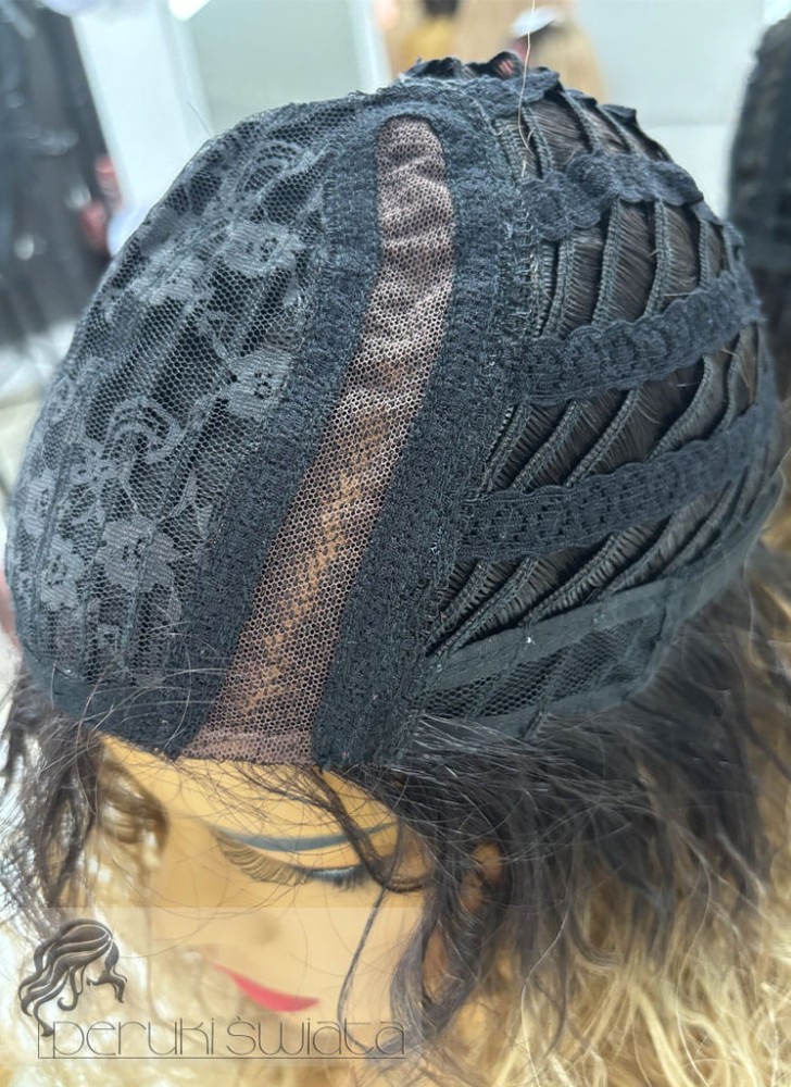 włosy długie falowane mix blondów long bob