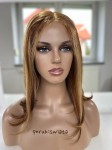Peruka z włosów naturalnych, model Reese, rudy z blondem