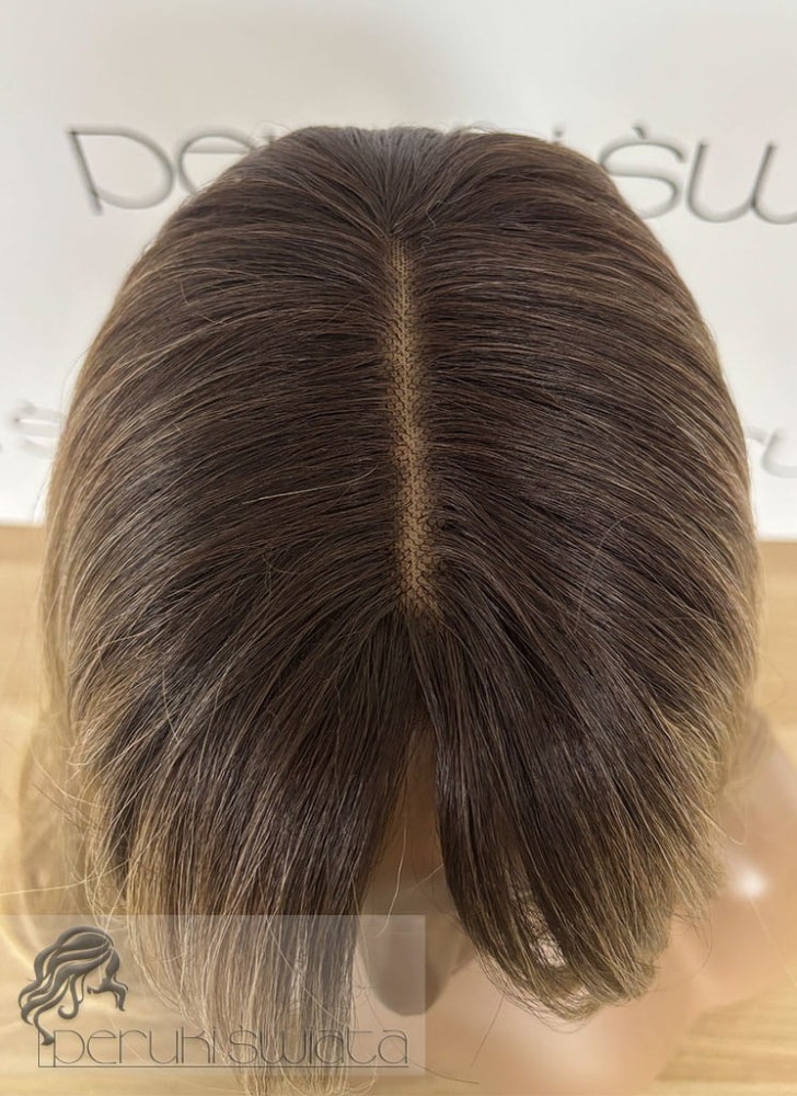 peruka długa włosy proste z długą grzywką słowiański blond