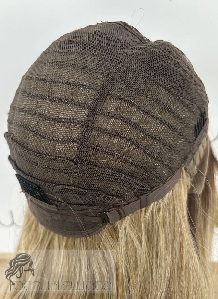 peruka długa włosy proste z długą grzywką słowiański blond