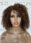Peruka model Adele, afroloki, włosy naturalne, brąz z refleksami blondu (4/30/27)