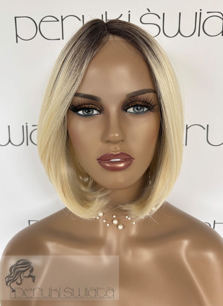 Peruka DB119, kanekalon premium 3D, bob, kolor: platynowy blond na odroście 