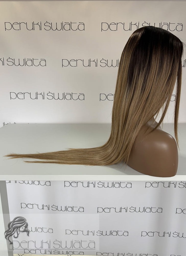 włosy syntetyczne długie proste blond na odroście ombre