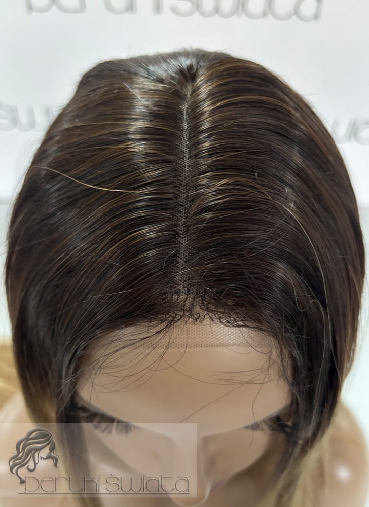 włosy syntetyczne długie proste blond na odroście ombre