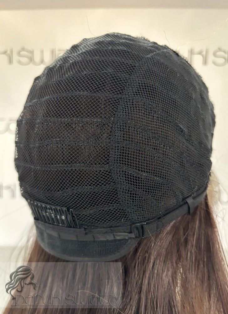 włosy syntetyczne długie proste blond na odroście ombre