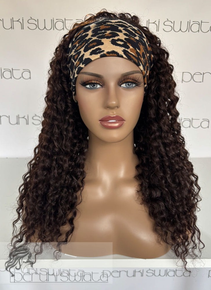 Lekka peruka syntetyczna Tatum, kanekalon premium, afroloki, kolor: brąz