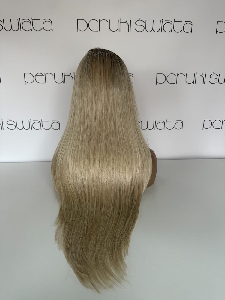 peruka długa cieniowana blond włosy proste