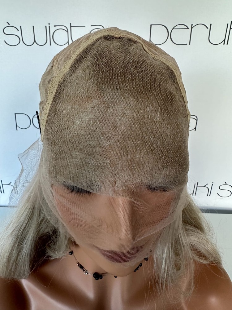 lekka peruka syntetyczna tkana ręcznie słowiański blond