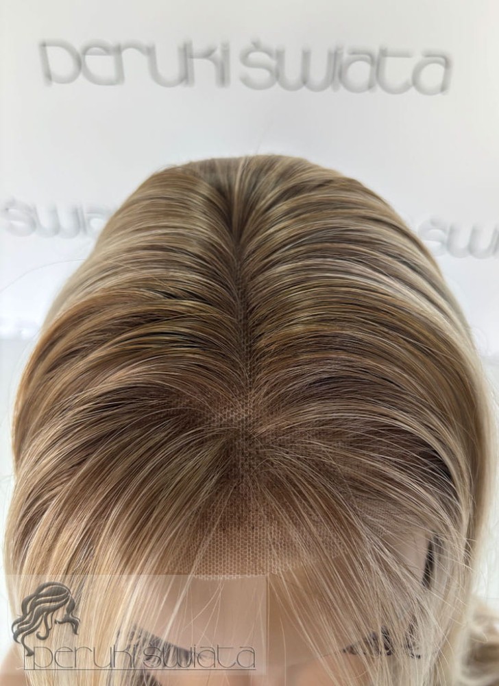 peruka syntetyczna tkana na siatce długa mix blondów