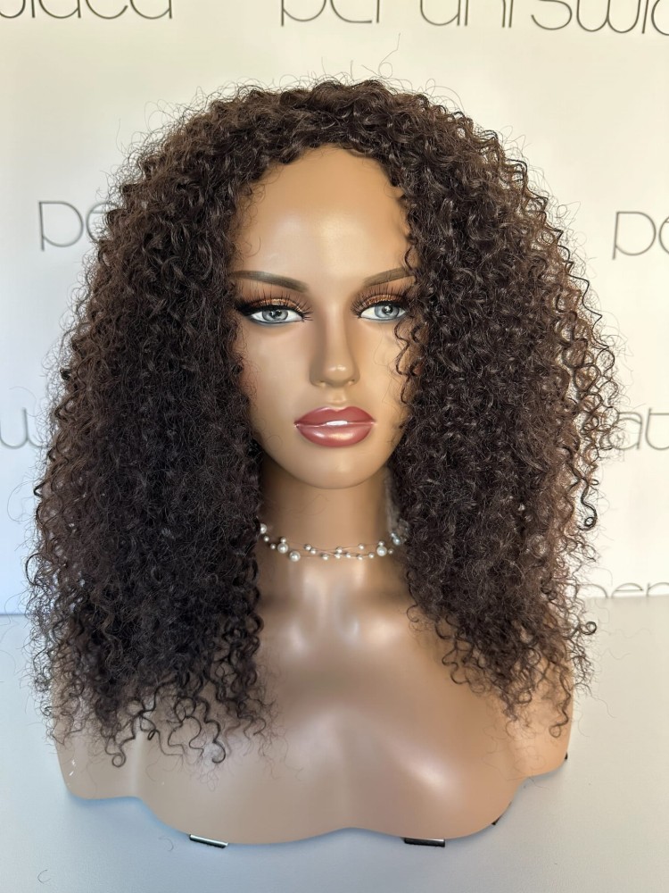 Peruka syntetyczna Aleksandra, włosy  syntetyczne,  afroloki, brąz