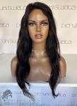Peruka Adaline, peruka naturalna na ręcznie tkanym czepku z siateczki, włosy naturalne, MAŁY ROZMIAR, kolor: czerń naturalna