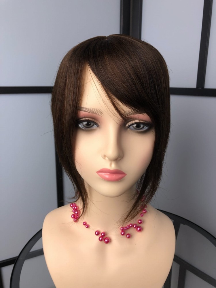 Arleta, topper/tupet z włosów naturalnych, kolor: brąz