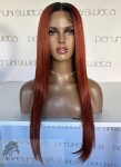 Peruka EK59, ultra light, kanakelon premium 3D, kolor : rudy kasztan na czarnym odroście 