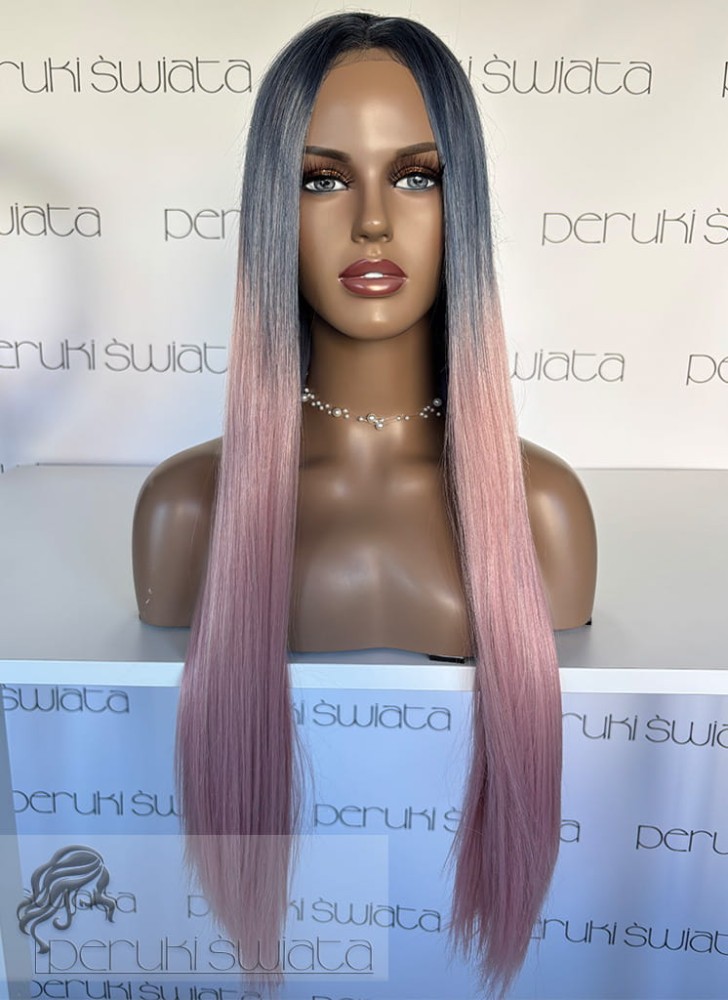 Peruka syntetyczna Donegal z kanekalonu termoplastycznego, kolor niebieski z różem