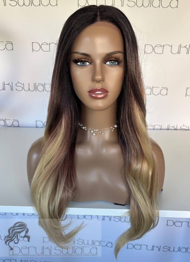 Peruka syntetyczna Amla, kanakelon termoplastyczny, ultra light, kolor: sombre