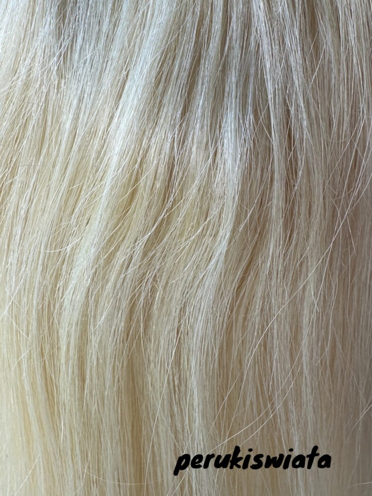 Topper/tupet z włosów naturalnych, model Julita, jasny blond nr 613 