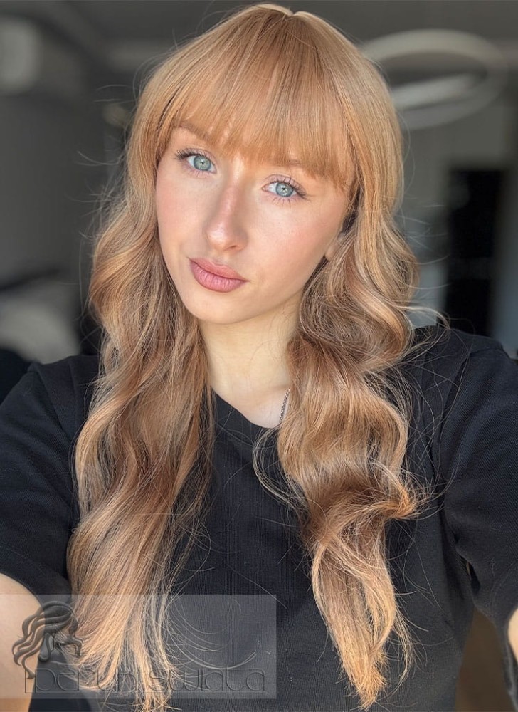 Model Lola, peruka z kanekalonu japońskiego typu "true hair", fale, kolor: rudy blond