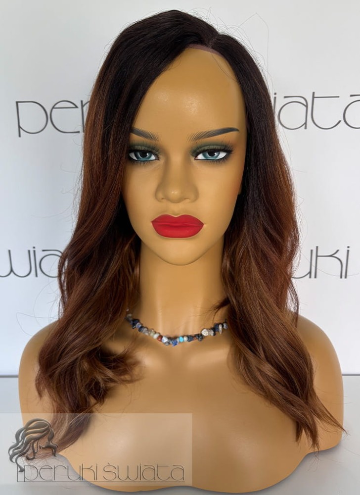 Peruka syntetyczna  Camden z kanekalonu termoplastycznego,  fale, kolor: ombre mix brązów