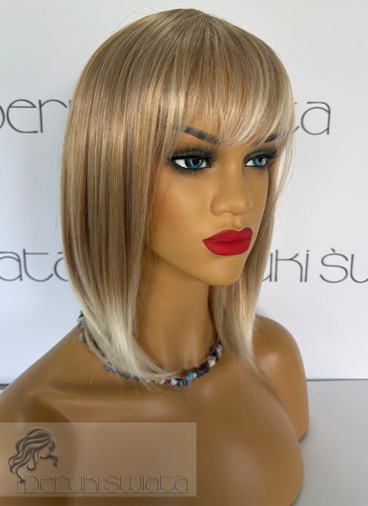 Peruka S322, long bob, kolor: złocisty blond, końce jaśniejsze