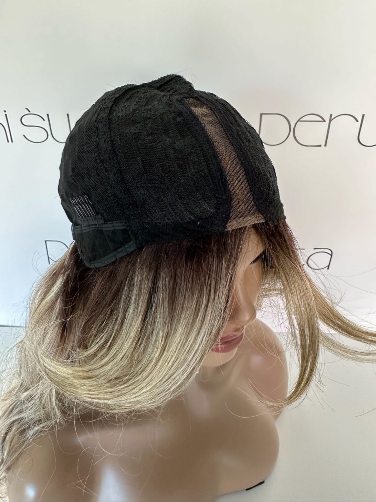 peruka długa blond fale z grzywką