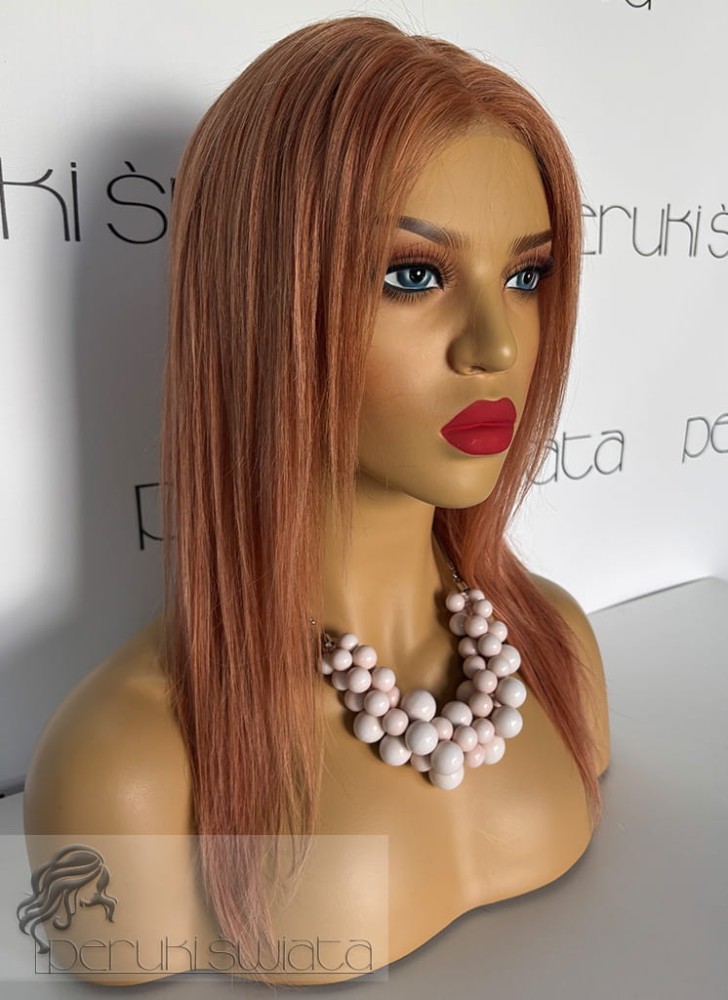 Model Alia, peruka, włosy naturalne, kolor: łososiowy blond