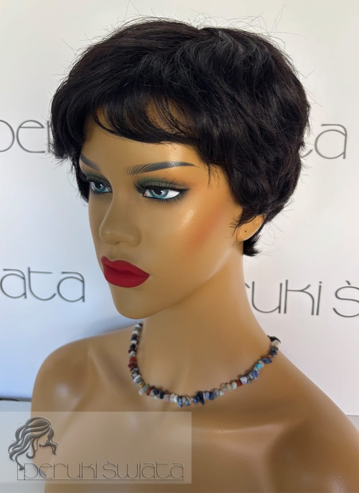 Peruka DB65, włosy naturalne, kolor: czerń 