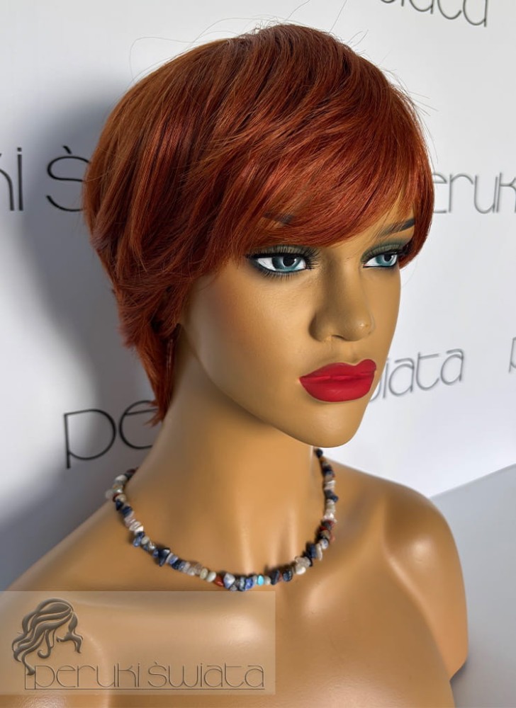 Peruka AD58, włosy naturalne indyjskie, kolor: tycjan