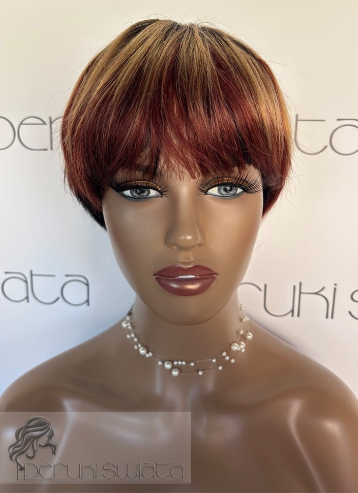 Peruka AD57, włosy naturalne, mix kolorów